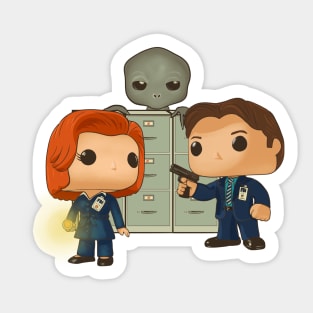 Fox Mulder and Dana Scully Funko pop Sticker